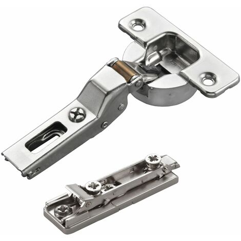 2 x Salice Topfband Serie 700 mit Dämpfer im Topf 110° Bohrbild T52 Mittelanschlag mit Linear-Montageplatte Höhe 3 mm mit vormontierten Euroschrauben, Exzenterverstellung Möbelscharnier von SOTECH