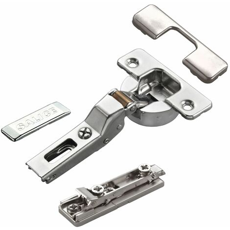 2 x Salice Topfband Serie 700 mit Dämpfer im Topf 110° Bohrbild T52 Mittelanschlag mit Linear-Montageplatte Höhe 3 mm mit Euroschrauben, Exzenterverstellung, Abdeckkappen Möbelscharnier von SOTECH