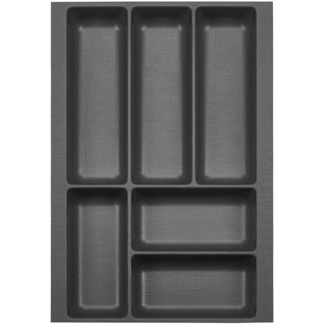 ORGA-BOX 2 Besteckeinsatz Tiefe 462 mm für Nobilia Küchen Canvas-Struktur anthrazit Schubladeneinsatz Breite 309 mm für Schubladen 400 mm