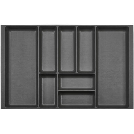 ORGA-BOX 2 Besteckeinsatz Tiefe 462 mm für Nobilia Küchen Canvas-Struktur anthrazit Schubladeneinsatz Breite 709 mm für Schubladen 800 mm