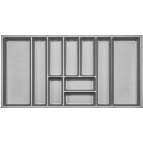 ORGA-BOX 3 Besteckeinsätze Tiefe 473 mm silbergrau Schubladeneinsätze Breite 891 mm für Schubladen 1000 mm
