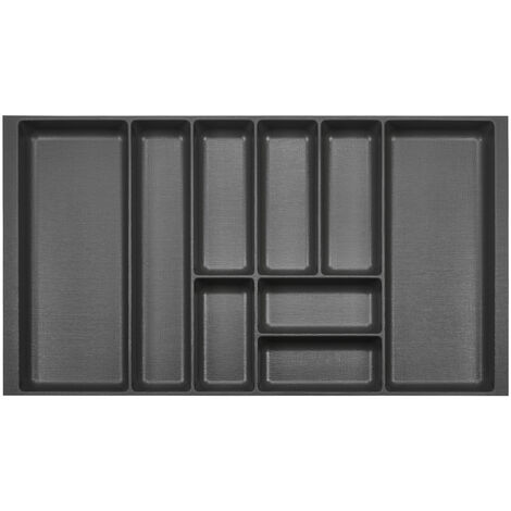 ORGA-BOX 2 Besteckeinsatz Tiefe 462 mm für Nobilia Küchen Canvas-Struktur anthrazit Schubladeneinsatz Breite 809 mm für Schubladen 900 mm