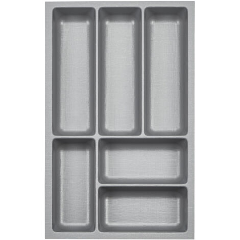 ORGA-BOX 3 Besteckeinsätze Tiefe 473 mm silbergrau Schubladeneinsätze Breite 291 mm für Schubladen 400 mm