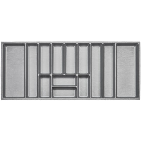 ORGA-BOX 3 Besteckeinsätze Tiefe 473 mm silbergrau Schubladeneinsätze Breite 1091 mm für Schubladen 1200 mm