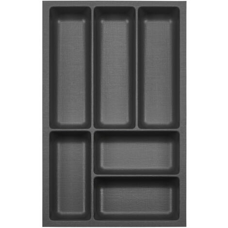 ORGA-BOX 3 Besteckeinsätze Tiefe 473 mm anthrazit Schubladeneinsätze Breite 291 mm für Schubladen 400 mm