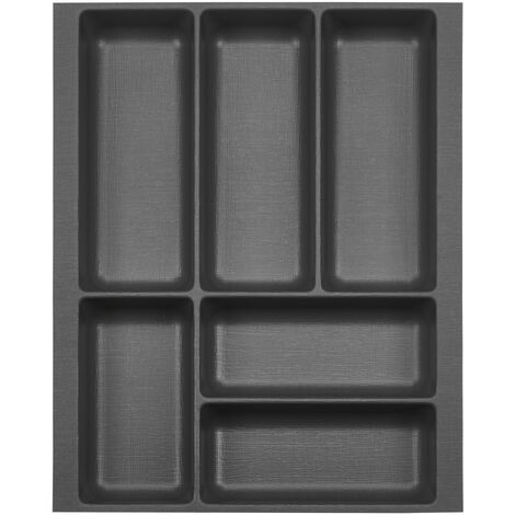 ORGA-BOX 2 Besteckeinsatz Tiefe 462 mm für Nobilia Küchen Canvas-Struktur anthrazit Schubladeneinsatz Breite 359 mm für Schubladen 450 mm