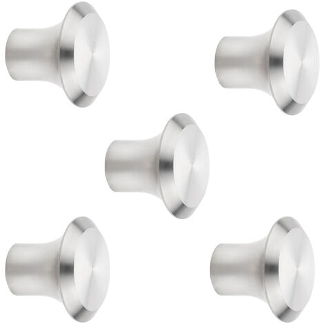 5 Stück Möbelknöpfe DERRY Ø 25 mm Höhe 20 mm Edelstahl gebürstet Küchengriff Edelstahlknopf