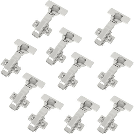 10 Stück SOTECH-SMOOTH Topfband T52 / 105° Eckanschlag (voll aufliegend) mit Dämpfer und Kreuzplatte inkl. Abdeckkappen.