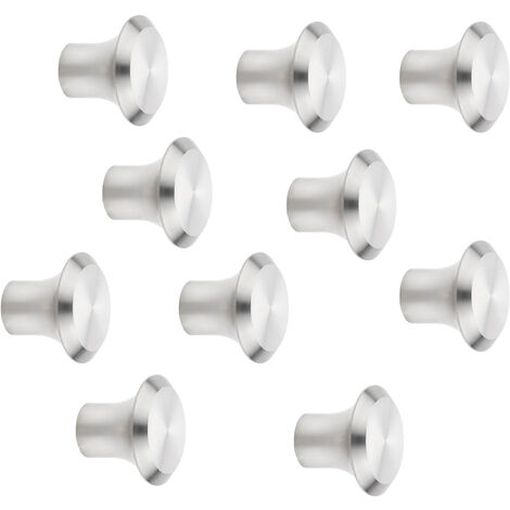 10 Stück Möbelknöpfe DERRY Ø 20 mm Höhe 16 mm Edelstahl gebürstet Küchenknopf Edelstahlgriff