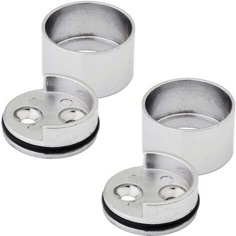 1 Paar (2 Stück) Schrankstangenlager zylindrisch verchromt für runde Schrankstangen mit Ø 25 mm Schrankrohrlager Kleiderstangenträger Schrankstangenträger von SOTECH
