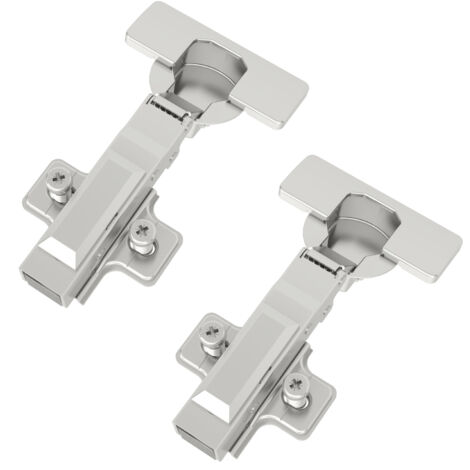 2 Stück SOTECH-SMOOTH Topfband T52 / 105° Eckanschlag (voll aufliegend) mit Dämpfer und Kreuzplatte inkl. Abdeckkappen.