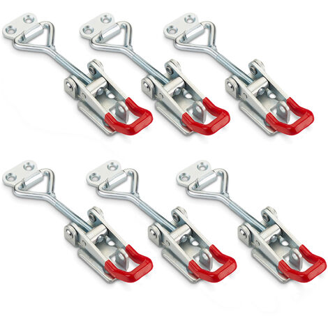 6er Set SOTECH Spannverschluss M6 (Haltekraft 220kg, abschließbar) Stahl verzinkt verstellbarer Kniehebelspanner