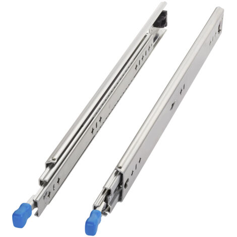 1 Paar SOTECH Schwerlastauszüge mit Lock-in/out Einrastfunktion mit blauem Hebel, belastbar bis 100 Kg, Modell KV2-100-H53-L550-LC 550 mm