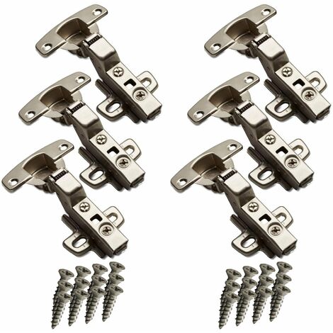 SOTECH 6 Stück Hettich Sensys Topfbänder Öffnungswinkel 110 Grad Innenanschlag Einliegend Standardscharniere Höhe (Distanz): 1,5 mm inkl M4x16mm Schrauben für Küchenschränke Schränke Scharniere