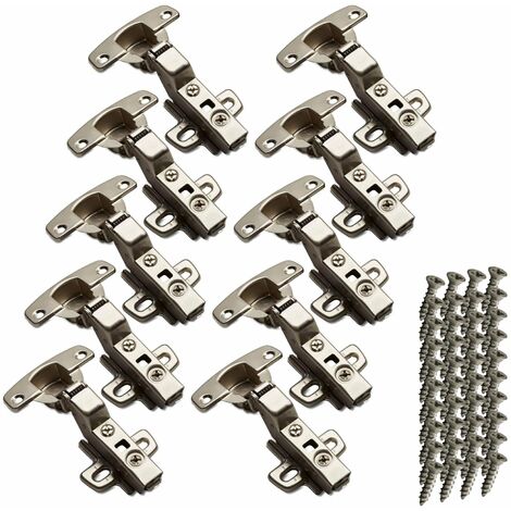 SOTECH 10 Stück Hettich Sensys Topfbänder Öffnungswinkel 110 Grad Innenanschlag Einliegend Höhe (Distanz) 1,5 mm inkl M4x16mm Schrauben für Küchenschränke Schränke Scharniere mit integrierter Dämpfung