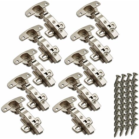 SOTECH 10 Stück Hettich Sensys 8645i TH52 110 Grad Eckanschlag Standard Scharnier inkl M4x16mm Schrauben Höhe (Distanz): 1,5 mm mit Soft Close Automatikscharnier Integrierter Dämpfung Scharniere