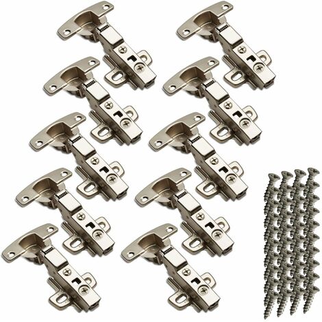 SOTECH 10 Stück Hettich Sensys Topfbänder 8645i TH52 110 Grad Mittelanschlag Höhe (Distanz) 1,5 mm mit Selbstschluss Dämpfung inkl M4x16mm Schrauben für Küchenschrank Scharniere Halb Vorliegend