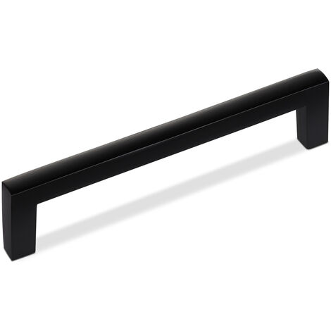 Möbelgriff Bügelgriff BLACKLINE I BA 128 mm schwarz matt inkl. Schrauben, 10 Stück