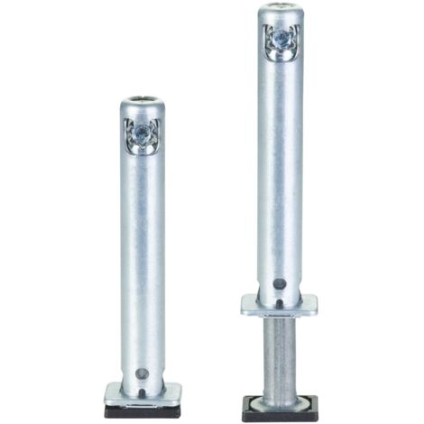 2 x SOTECH Sockel-Höhenversteller (Höhe 70 mm Durchmesser Ø 12 mm Bohrtiefe 80 mm Tragkraft 300 kg) verstellbar +25 mm mit Bodengleiter zum Einbohren in Wangen und Schrankseiten