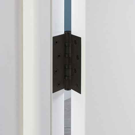 Merriway Türscharnier 68x51mm - 2 Stück Schwarz Antik/Weiß, Inkl. Schrauben