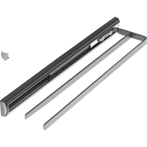 Kesseböhmer Teleskop-Handtuchauszug anthrazit - 1 STÜCK 2-armig Länge 410 mm (ausgezogen ca. 710 mm) Handtuchhalter von SOTECH
