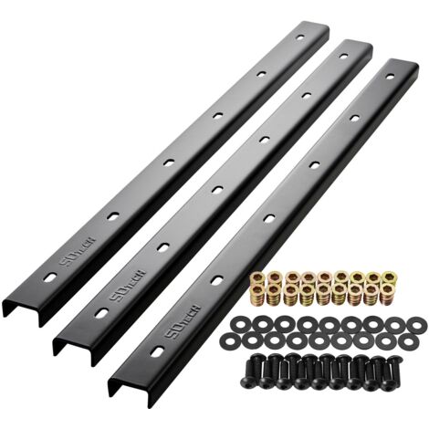 SOTECH U-Form Gratleisten für Tischplatten 3 Stück Stahl schwarz 70 x 4 x 2 cm