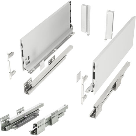 Schubladensystem JUNKER SLIM weiß H: 167 mm Push to Open bis 35 kg belastbar mit 13 mm schlanken Schubladenzargen - Nennlänge 500 mm (1/5)