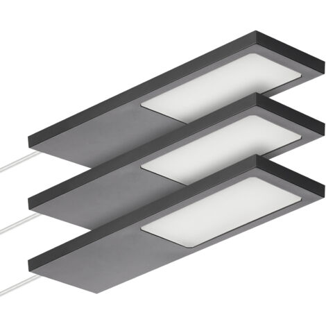 SOTECH LED-Möbelleuchte GIULIA II ohne Sensor schwarz, 2700K warmweiß inkl. Trafo & Verteiler, 3er Set