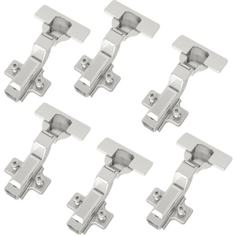 6 Stück SOTECH-SMOOTH Topfband T45 / 105° Innenanschlag (einliegend) mit Dämpfer und Kreuzplatte inkl. Abdeckkappen.