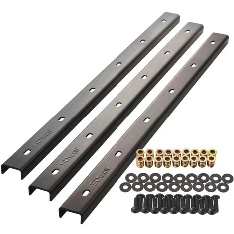 SOTECH U-Form Gratleisten für Tischplatten 3 Stück Stahl im Industrial Look 60 x 4 x 2 cm