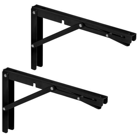1 Paar Schwerlast-Klappkonsolen (300 x 175 mm, schwarz, Tragkraft bis 150 kg)