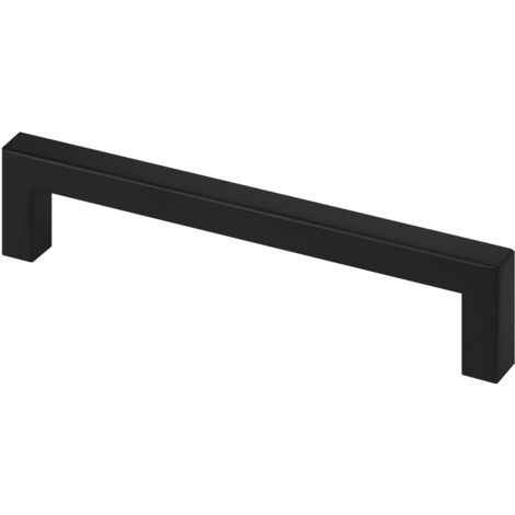SOTECH 10 Stück Möbelgriffe EDELSTAHL BLACKLINE schwarz matt Bohrlochabstand (BA) 128 mm inkl. M4 Befestigungsschrauben
