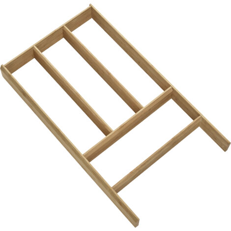 ORGA-BOX Individual Besteckeinsatz (473 x 273 x 50 mm) Multifunktionseinsatz Schubladeneinsatz für Schubkästen mit einer Innentiefe von 473 mm Bambus geölt
