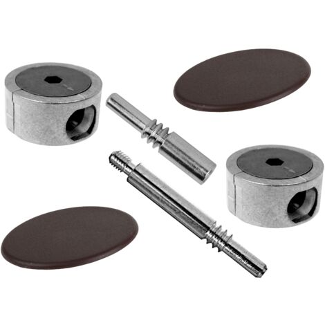 SOTECH Plattenverbinder FUERTE 134 mm Metall mit braunen Kunststoffabdeckungen