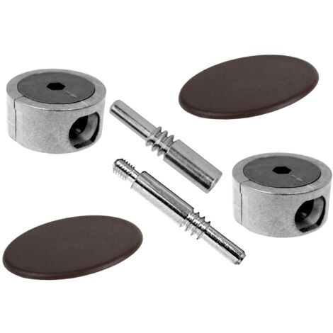 SOTECH Plattenverbinder FUERTE 114 mm Metall mit braunen Kunststoffabdeckungen