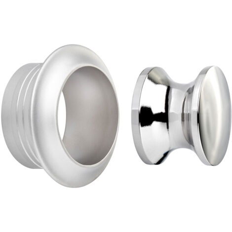 Aufschraubschloss Möbelschloss Caravan-Schloss Türschschloss Knopfset rund 16 mm Edelstahloptik