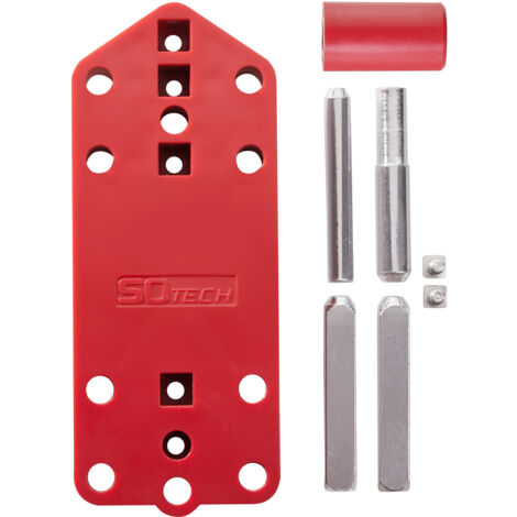 SOTECH Bohrschablone für Türdrücker mit Rosettengarnitur (mit 72 mm, 78 mm, 92 mm Entfernung) für alle Türen mit Buntbart, Profilzylinder, WC und Wechselschloss geeignet