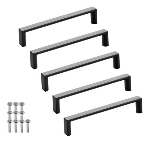 SOTECH Möbelgriff Bügelgriff Blackline XI schwarz matt Schubladengriff Schrankgriff inkl. Schrauben - Bohrlochabstand (BA) 128 mm, 5 Stück