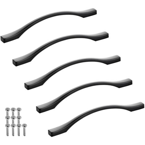 SOTECH Möbelgriff Bügelgriff Blackline XV schwarz matt Schubladengriff Schrankgriff inkl. Schrauben - Bohrlochabstand (BA) 160 mm, 5 Stück