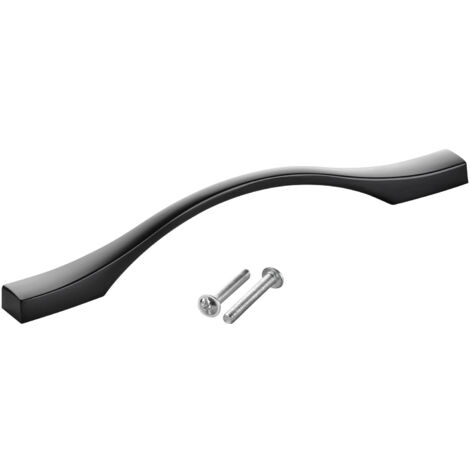 SOTECH Möbelgriff Bügelgriff Blackline XV schwarz matt  Schubladengriff Schrankgriff inkl. Schrauben - Bohrlochabstand (BA) 128 mm, 1 Stück