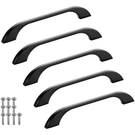 SOTECH Möbelgriff Bügelgriff Blackline XIII schwarz matt Schubladengriff Schrankgriff inkl. Schrauben - Bohrlochabstand (BA) 128 mm, 5 Stück