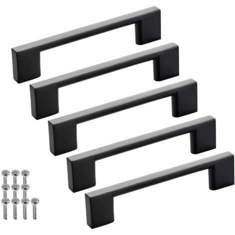 SOTECH Möbelgriff Bügelgriff Blackline XII schwarz matt Schubladengriff Schrankgriff inkl. Schrauben - Bohrlochabstand (BA) 96 mm, 5 Stück