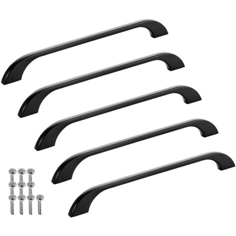 SOTECH Möbelgriff Bügelgriff Blackline XIII schwarz matt  Schubladengriff Schrankgriff inkl. Schrauben - Bohrlochabstand (BA) 192 mm, 5 Stück