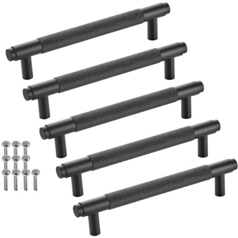 SOTECH Möbelgriff Bügelgriff Blackline VIII schwarz matt  Schubladengriff Schrankgriff inkl. Schrauben - Bohrlochabstand (BA) 128 mm, 5 Stück