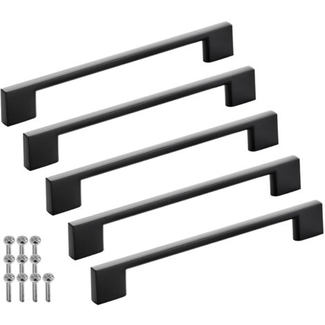 SOTECH Möbelgriff Bügelgriff Blackline XII schwarz matt Schubladengriff Schrankgriff inkl. Schrauben - Bohrlochabstand (BA) 160 mm, 5 Stück (1/4)