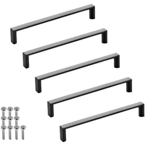 SOTECH Möbelgriff Bügelgriff Blackline XI schwarz matt  Schubladengriff Schrankgriff inkl. Schrauben - Bohrlochabstand (BA) 160 mm, 5 Stück