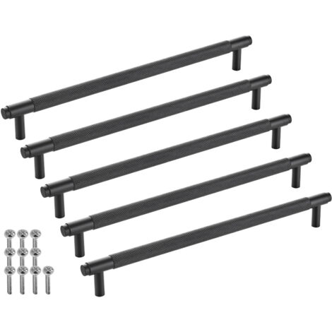 SOTECH Möbelgriff Bügelgriff Blackline VIII schwarz matt  Schubladengriff Schrankgriff inkl. Schrauben - Bohrlochabstand (BA) 256 mm, 5 Stück