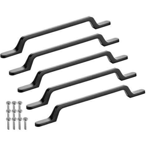 SOTECH Möbelgriff Bügelgriff Blackline IV schwarz matt Schubladengriff Schrankgriff inkl. Schrauben - Bohrlochabstand (BA) 160 mm, 5 Stück