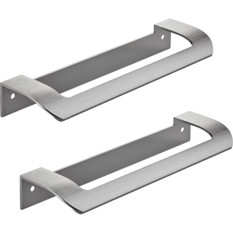 SOTECH Möbelgriff LYS BA 160 mm Griff für Schränke, Schubladen und Falttüren, Edelstahloptik, 2 Stück