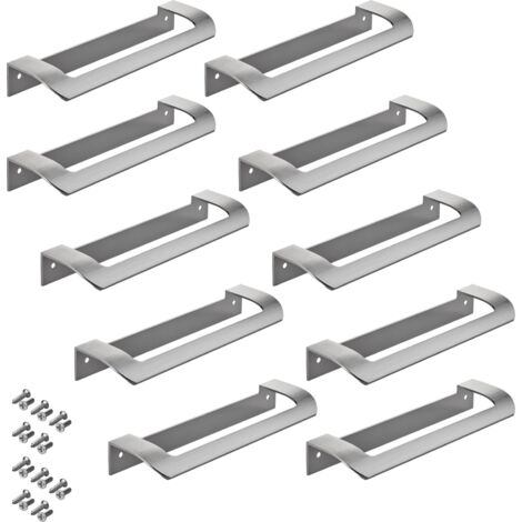 SOTECH Möbelgriff LYS BA 160 mm Griff für Schränke, Schubladen und Falttüren, Edelstahloptik, 10 Stück